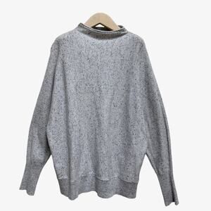 Max Studio Merino Alpaca Wool Blend Dolman Mock Neck Sweater Size L, Grey Marl